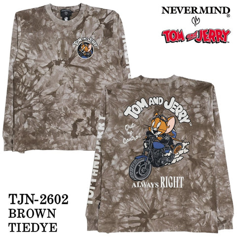 TOM&JERRY NEVERMIND TEE L/S T-SHIRT トムとジェリー ネバーマインド コラボ 天竺 ロンTEE 長袖Tシャツ tjn-2602
