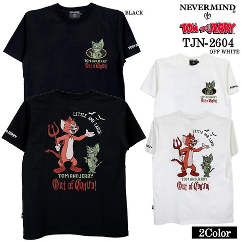 TOM&JERRY NEVERMIND TEE S/S T-SHIRT トムとジェリー ネバーマインド コラボ 天竺 半袖Tシャツ tjn-2604