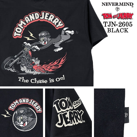 TOM&JERRY NEVERMIND TEE S/S T-SHIRT トムとジェリー ネバーマインド コラボ 天竺 半袖Tシャツ tjn-2605