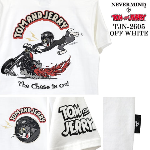 TOM&JERRY NEVERMIND TEE S/S T-SHIRT トムとジェリー ネバーマインド コラボ 天竺 半袖Tシャツ tjn-2605