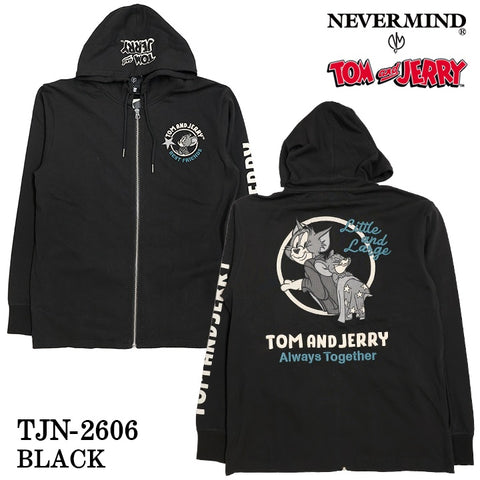 TOM&JERRY NEVERMIND LIGHT WEIGHT HOODIE F/Z PARKA トムとジェリー ネバーマインド コラボ 天竺 パーカー tjn-2606