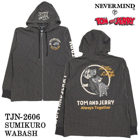 TOM&JERRY NEVERMIND LIGHT WEIGHT HOODIE F/Z PARKA トムとジェリー ネバーマインド コラボ 天竺 パーカー tjn-2606