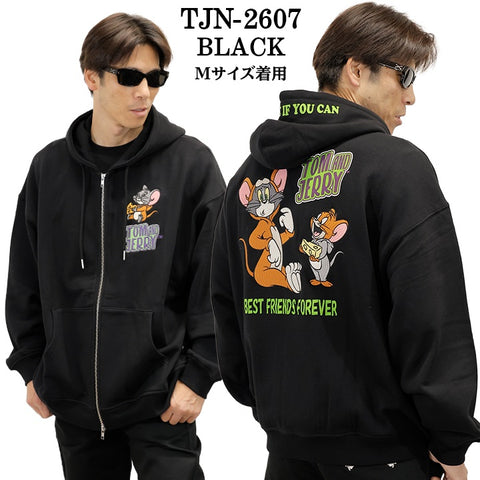 TOM&JERRY NEVERMIND OVERSIZED HOODIE SWEATSHIRTS F/Z PARKA トムとジェリー ネバーマインド コラボ 裏毛 パーカー tjn-2607