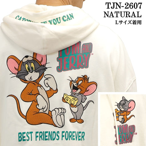 TOM&JERRY NEVERMIND OVERSIZED HOODIE SWEATSHIRTS F/Z PARKA トムとジェリー ネバーマインド コラボ 裏毛 パーカー tjn-2607