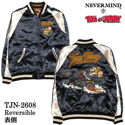 TOM&JERRY NEVERMIND REVERSIBLE SOUVENIR JACKET SKA トムとジェリー ネバーマインド コラボ リバーシブル スカジャン tjn-2608