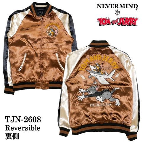 TOM&JERRY NEVERMIND REVERSIBLE SOUVENIR JACKET SKA トムとジェリー ネバーマインド コラボ リバーシブル スカジャン tjn-2608