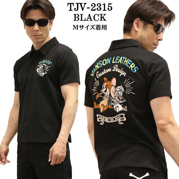 VANSON×TOM&JERRY バンソン トム＆ジェリー 天竺半袖ポロシャツ