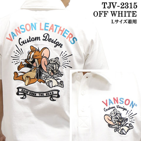 VANSON×TOM&JERRY バンソン トム＆ジェリー 天竺半袖ポロシャツ tjv-2315