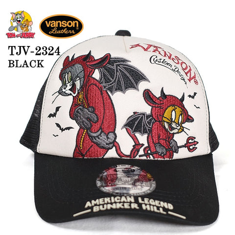VANSON×TOM&JERRY バンソン トム＆ジェリー ツイルメッシュキャップ 帽子 tjv-2324