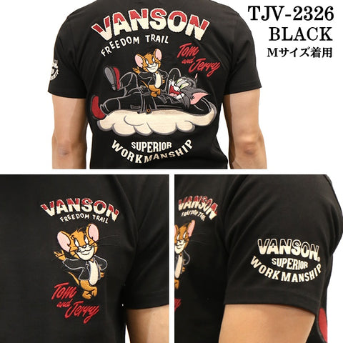 VANSON×TOM&JERRY バンソン トム＆ジェリー コラボTee 天竺半袖Tシャツ tjv-2326
