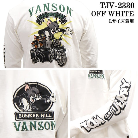 VANSON×TOM&JERRY バンソン トムジェリ コラボ 天竺 長袖Tシャツ ロンTEE tjv-2330