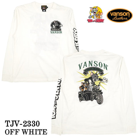 VANSON×TOM&JERRY バンソン トムジェリ コラボ 天竺 長袖Tシャツ ロンTEE tjv-2330