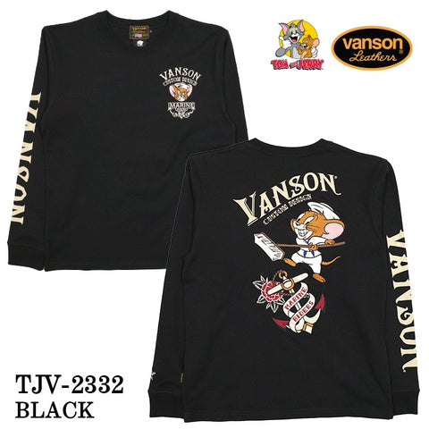 VANSON×TOM&JERRY バンソン トムジェリ コラボ 天竺 長袖Tシャツ ロンTEE tjv-2332