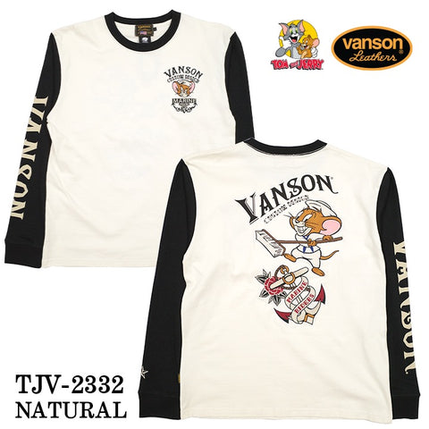 VANSON×TOM&JERRY バンソン トムジェリ コラボ 天竺 長袖Tシャツ ロンTEE tjv-2332