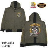 VANSON×TOM&JERRY バンソン トムジェリ コラボ 裏毛F/Zパーカー tjv-2334