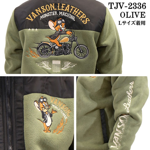 VANSON×TOM&JERRY バンソン トムジェリ コラボ ボンディング フリースジャケット tjv-2336