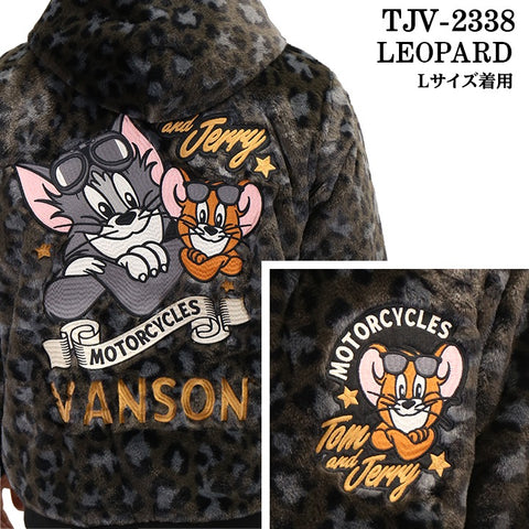 VANSON×TOM&JERRY バンソン トムジェリ コラボ ファー ZIPジャケット パーカー tjv-2338