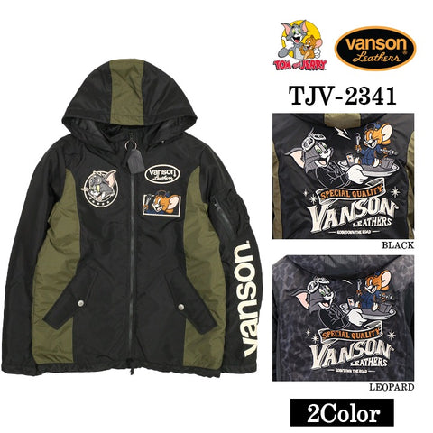 VANSON×TOM&JERRY バンソン トムジェリ コラボ 切り替え ナイロンジャケット tjv-2341