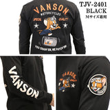 VANSON×TOM&JERRY バンソン トムジェリ コラボ 天竺 長袖Tシャツ ロンTEE tjv-2401