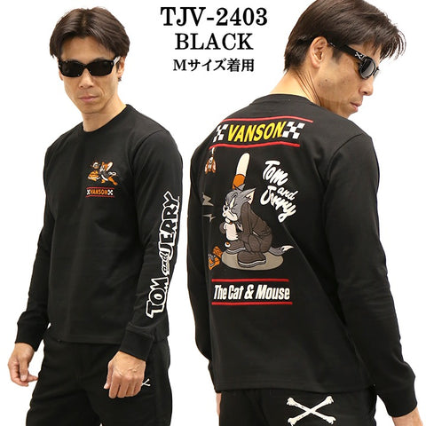 VANSON×TOM&JERRY バンソン トムジェリ コラボ 天竺 長袖Tシャツ ロンTEE tjv-2403