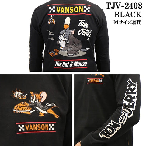 VANSON×TOM&JERRY バンソン トムジェリ コラボ 天竺 長袖Tシャツ ロンTEE tjv-2403