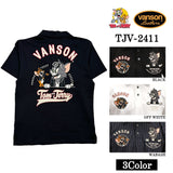 VANSON×TOM&JERRY バンソン トム＆ジェリー 天竺 半袖 ポロシャツ tjv-2411