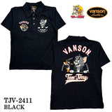 VANSON×TOM&JERRY バンソン トム＆ジェリー 天竺 半袖 ポロシャツ tjv-2411