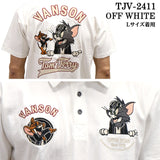 VANSON×TOM&JERRY バンソン トム＆ジェリー 天竺 半袖 ポロシャツ tjv-2411