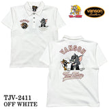 VANSON×TOM&JERRY バンソン トム＆ジェリー 天竺 半袖 ポロシャツ tjv-2411