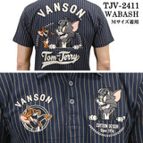 VANSON×TOM&JERRY バンソン トム＆ジェリー 天竺 半袖 ポロシャツ tjv-2411