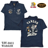 VANSON×TOM&JERRY バンソン トム＆ジェリー 天竺 半袖 ポロシャツ tjv-2411