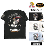 VANSON×TOM&JERRY バンソン トム＆ジェリー 天竺 半袖Tシャツ tjv-2413