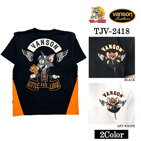 VANSON×TOM&JERRY バンソン トム＆ジェリー 天竺 半袖Tシャツ tjv-2418