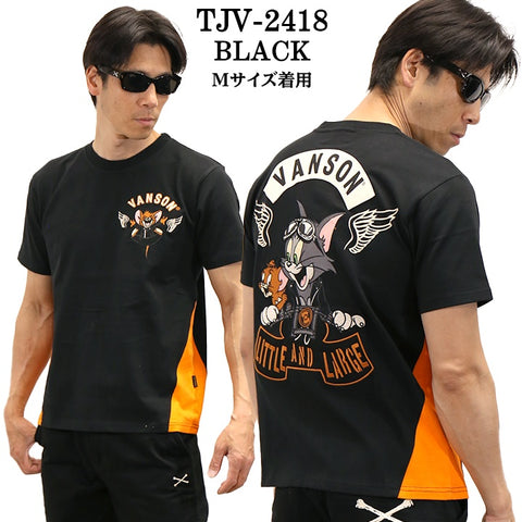 VANSON×TOM&JERRY バンソン トム＆ジェリー 天竺 半袖Tシャツ tjv-2418