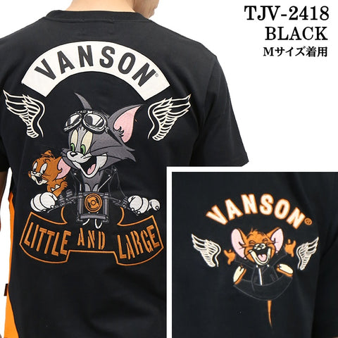 VANSON×TOM&JERRY バンソン トム＆ジェリー 天竺 半袖Tシャツ tjv-2418