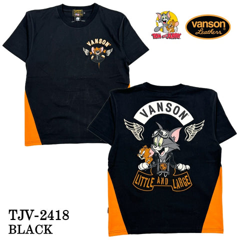 VANSON×TOM&JERRY バンソン トム＆ジェリー 天竺 半袖Tシャツ tjv-2418