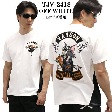 VANSON×TOM&JERRY バンソン トム＆ジェリー 天竺 半袖Tシャツ tjv-2418