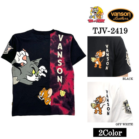 VANSON×TOM&JERRY バンソン トム＆ジェリー 天竺 半袖Tシャツ tjv-2419