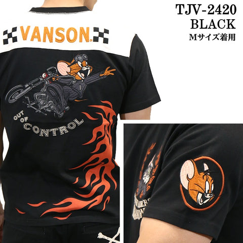 VANSON×TOM&JERRY バンソン トム＆ジェリー 天竺 半袖Tシャツ tjv-2420