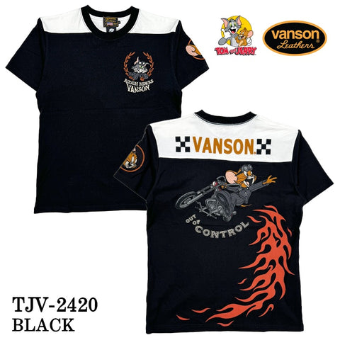 VANSON×TOM&JERRY バンソン トム＆ジェリー 天竺 半袖Tシャツ tjv-2420