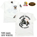 VANSON×TOM&JERRY バンソン トム＆ジェリー 天竺 半袖Tシャツ tjv-2421