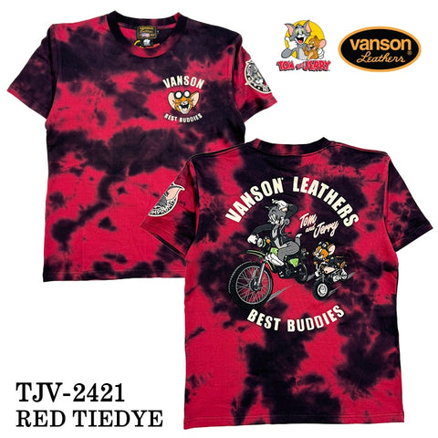 VANSON×TOM&JERRY バンソン トム＆ジェリー 天竺 半袖Tシャツ tjv-2421