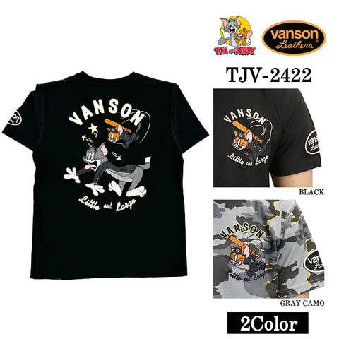 VANSON×TOM&JERRY バンソン トム＆ジェリー ドライ 半袖Tシャツ tjv-2422