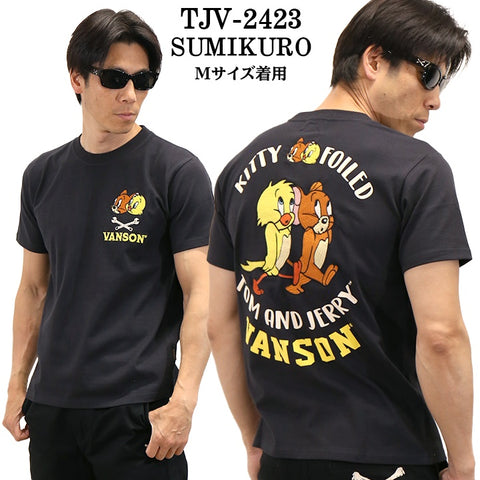 VANSON×TOM&JERRY バンソン トム＆ジェリー 天竺 半袖Tシャツ tjv-2423