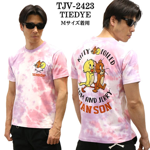 VANSON×TOM&JERRY バンソン トム＆ジェリー 天竺 半袖Tシャツ tjv-2423