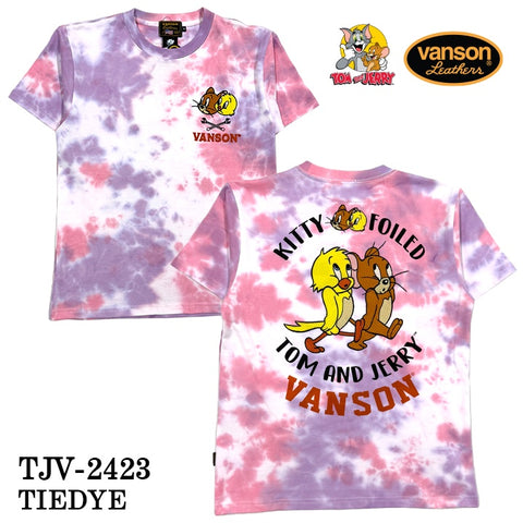 VANSON×TOM&JERRY バンソン トム＆ジェリー 天竺 半袖Tシャツ tjv-2423