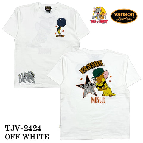 VANSON×TOM&JERRY バンソン トム ＆ジェリー 天竺 半袖Tシャツ tjv-2424