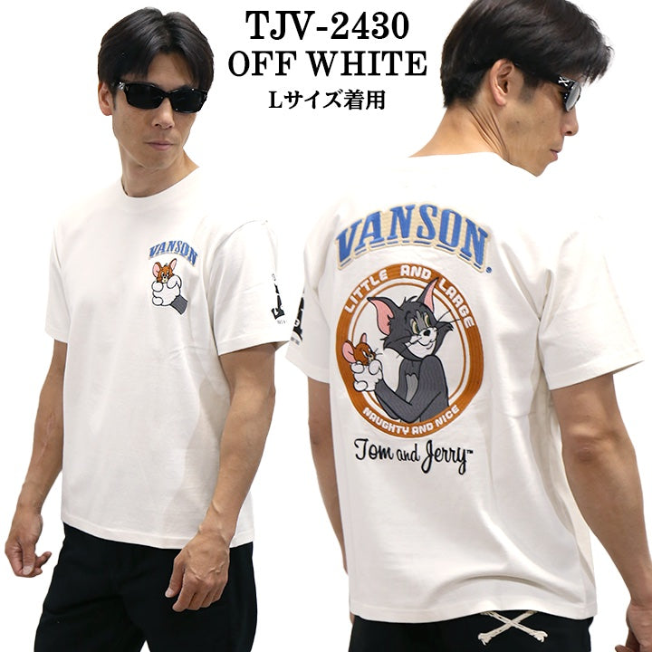 VANSON×TOM&JERRY バンソン トム＆ジェリー 天竺 半袖Tシャツ tjv-2430