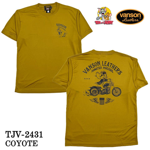 VANSON×TOM&JERRY バンソン トム＆ジェリー ドライ 半袖Tシャツ tjv-2431