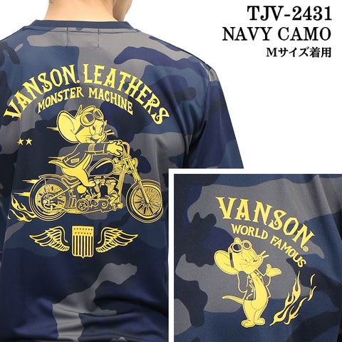 VANSON×TOM&JERRY バンソン トム＆ジェリー ドライ 半袖Tシャツ tjv-2431